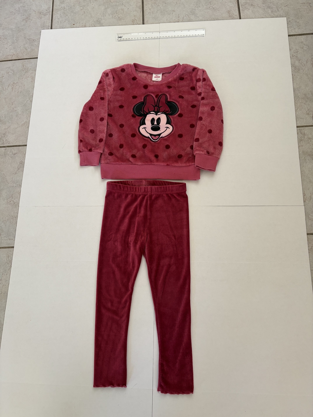 Disney Pink Minnie Mouse Velour Matching Set